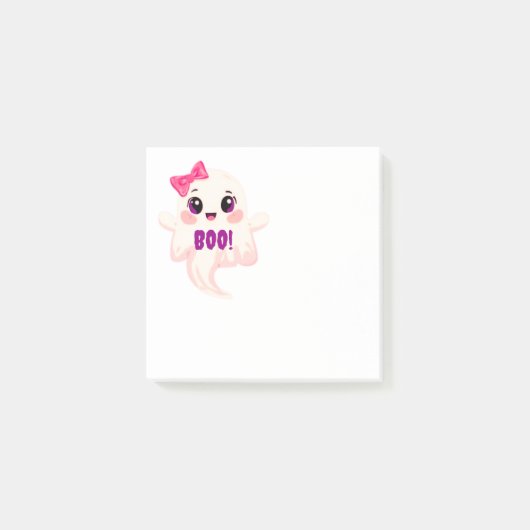 Cute girly Boo! Ghost Post-it® Notes (Voorkant)