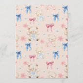 Cute Girly Bow Teddy Bears Seamless Pattern Kaart (Voorkant)