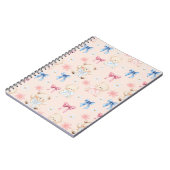 Cute Girly Bow Teddy Bears Seamless Pattern Notitieboek (Linkerzijde)