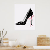 Cute Girly Bow Wall  Poster (Keuken)