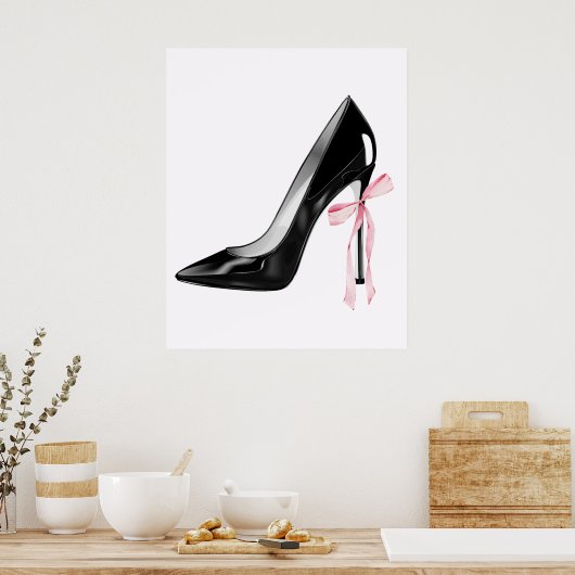 Cute Girly Bow Wall  Poster (Keuken)