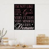 Cute Girly Bow Wall  Poster (Keuken)