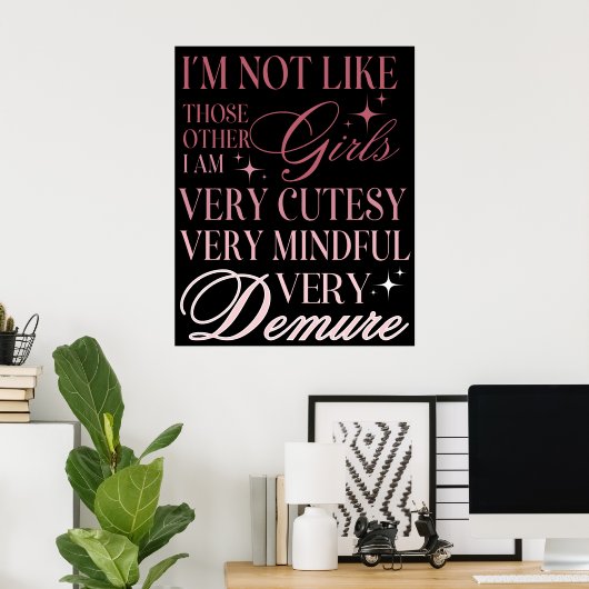 Cute Girly Bow Wall  Poster (Thuiskantoor)