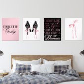 Cute Girly Bow Wall Wall Art Sets (Slaapkamer)