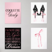 Cute Girly Bow Wall Wall Art Sets (Voorkant)