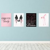 Cute Girly Bow Wall Wall Art Sets (Houten vloer)