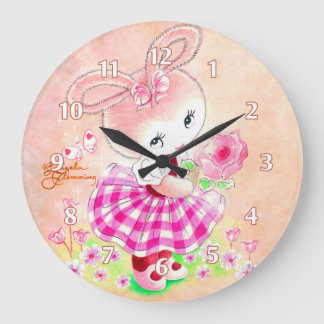 Cute Girly Bunny Grote Klok