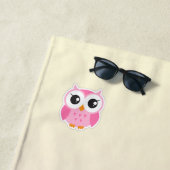 Cute Girly Cartoon Owl ,Ombre - Personalized Strandlaken (In situ)