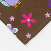 Cute Girly Cartoon Owls Fleece Blanket Deken (Hoek)