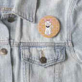 Cute Girly Cat Magnet Ronde Button 5,7 Cm (In situ)