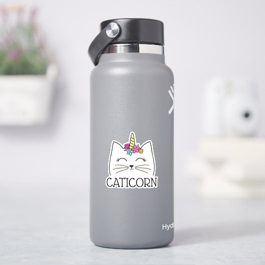 Cute Girly Caticorn Sticker (HydroFlask)