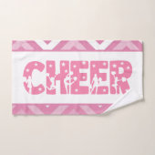 Cute Girly Cheer Typography Cheerleader Star Text Handdoek (Handdoek)