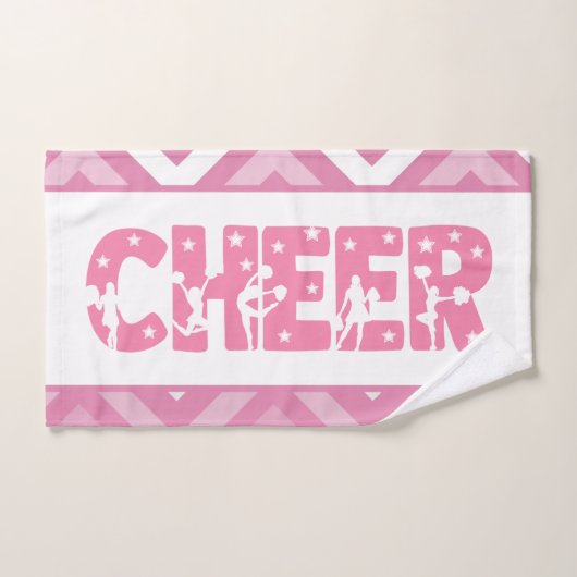 Cute Girly Cheer Typography Cheerleader Star Text Handdoek (Handdoek)