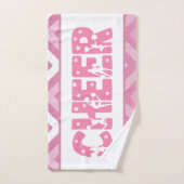 Cute Girly Cheer Typography Cheerleader Star Text Handdoek (Handdoek)
