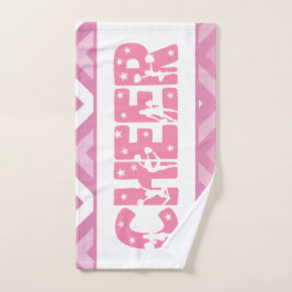 Cute Girly Cheer Typography Cheerleader Star Text Handdoek