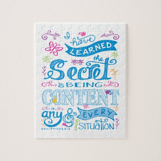 Cute Girly Christian Bible Verse Handlettered Pink Legpuzzel (Verticaal)