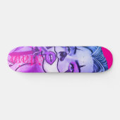 Cute Girly Clown Makeup Roze Skateboard (Horizontaal)