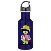Cute Girly Clown met Accordian Waterfles (Voorkant)