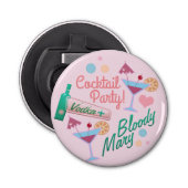 Cute Girly Cocktail Party Collage Button Flesopener (Voorkant)