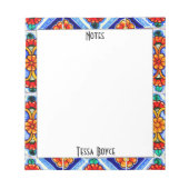 Cute Girly Colorful Abstract Art Monogramed Notitieblok (Voorkant)