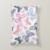 Cute Girly Colorful Butterfly Illustration Pattern Accent Kussen (Voorkant(Verticaal))