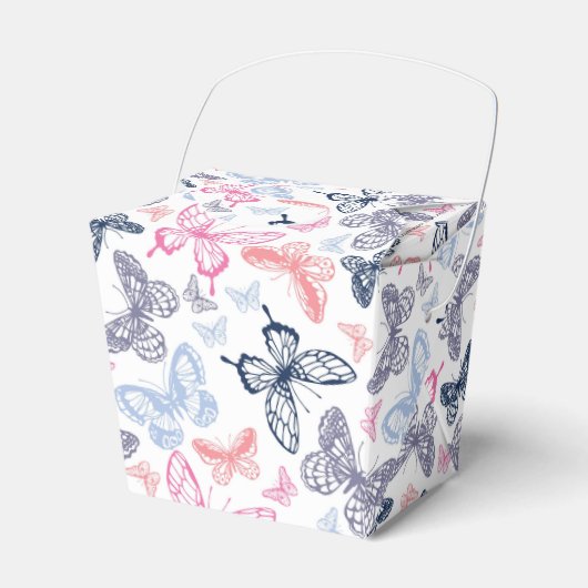Cute Girly Colorful Butterfly Illustration Pattern Bedankdoosjes (Voorkant Zijde)