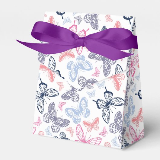 Cute Girly Colorful Butterfly Illustration Pattern Bedankdoosjes (Voorkant Zijde)
