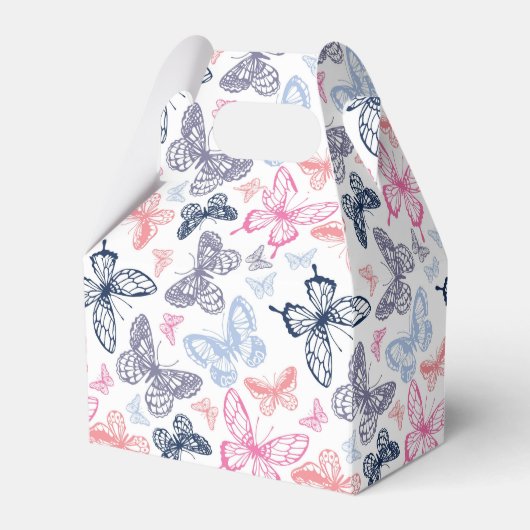 Cute Girly Colorful Butterfly Illustration Pattern Bedankdoosjes (Voorkant Zijde)