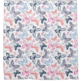 Cute Girly Colorful Butterfly Illustration Pattern Douchegordijn (Voorkant)