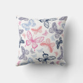 Cute Girly Colorful Butterfly Illustration Pattern Kussen (Achterkant)