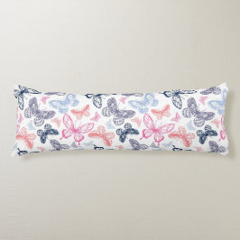 Cute Girly Colorful Butterfly Illustration Pattern Lichaamskussen
