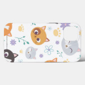 Cute Girly Colorful Kittens-illustratiepatroon Case-Mate iPhone Case (Achterkant (horizontaal))