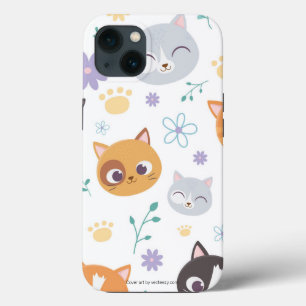 Cute Girly Colorful Kittens-illustratiepatroon Case-Mate iPhone Case
