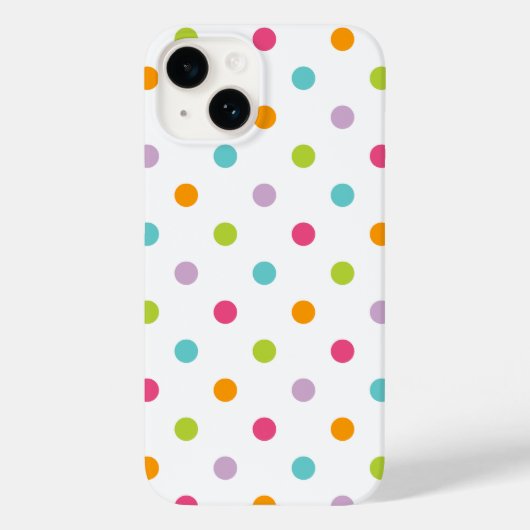 Cute Girly Colorful Polka Dots Case-Mate iPhone Case (Achterkant)