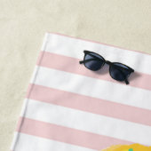 Cute Girly Cool Ice Cream Pink Stripes Strandlaken (In situ)