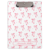 Cute Girly Coquette  Aesthetic Pink Bow Monogram Klembord (Voorkant)