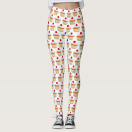 Cute Girly Cupcake met Cherry op Top Leggings