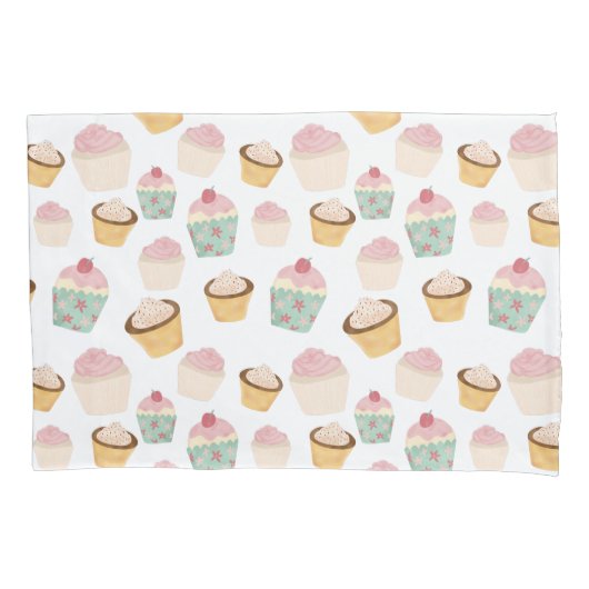 Cute Girly Cupcake Pattern Kussensloop (Voorkant)