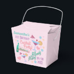 Cute Girly Custom 21st Birthday Cocktails Bedankdoosjes<br><div class="desc">Cute girly chaotic cocktail party gunt box om zich aan te passen aan de naam en feestdatum van Birthday meisjes.</div>