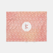 Cute Girly Deer Pattern Monogrammed Fleece Deken (Voorkant (Horizontaal))