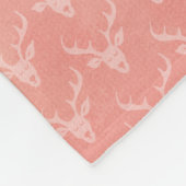 Cute Girly Deer Pattern Monogrammed Fleece Deken (Hoek)
