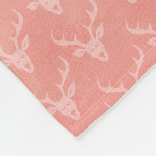 Cute Girly Deer Pattern Monogrammed Fleece Deken (Hoek)