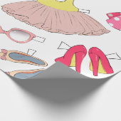 Cute Girly Diva Glam Chic Mode Cadeaupapier (Hoek)