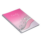 Cute Girly Dreamweaver Silver Stars op Blush Pink Notitieboek (Rechterzijde)