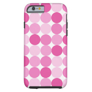 Cute Girly Elegant Pink Polka Dots Tough iPhone 6 Hoesje