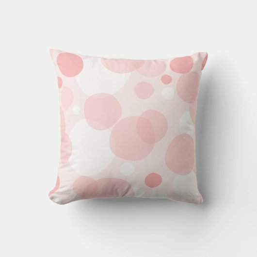 Cute Girly Elegant Pink Polka Dots Kussen (Voorkant)