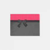 Cute Girly Elegant Red Polka Dots - Black Bow Post-it® Notes (Voorkant)