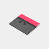 Cute Girly Elegant Red Polka Dots - Black Bow Post-it® Notes (Schuin)