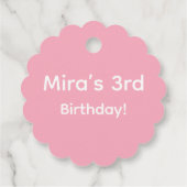 Cute Girly Elephant Pink Bow Birthday Party Bedankjes Labels (Achterkant)