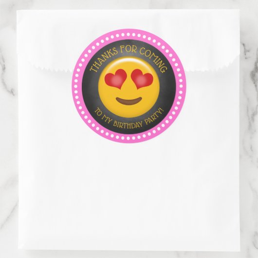 Cute Girly Emoji Birthday Hartelijk dank Ronde Sticker (Tas)